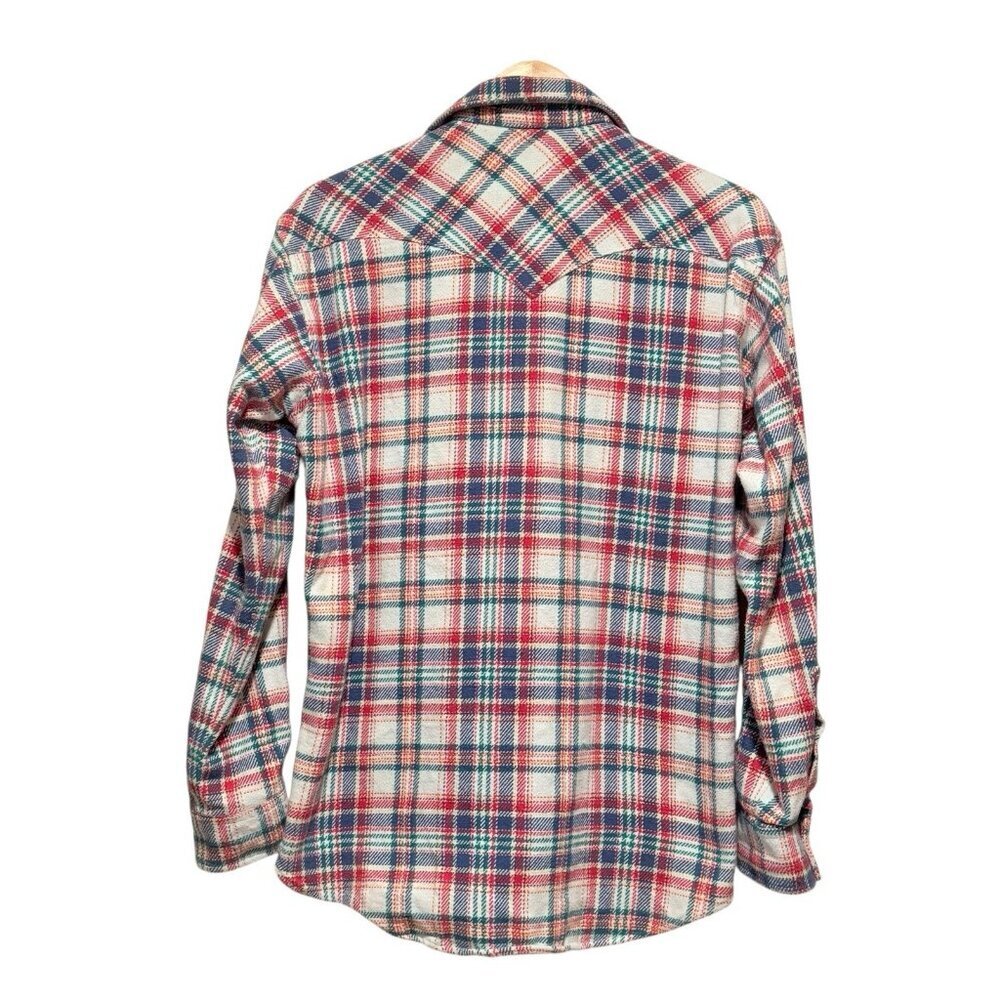 Whiteknuckler Brand Mens Size Medium Heavy Weight Rainbow Plaid Pearl Snap Shirt - Picture 2 of 6